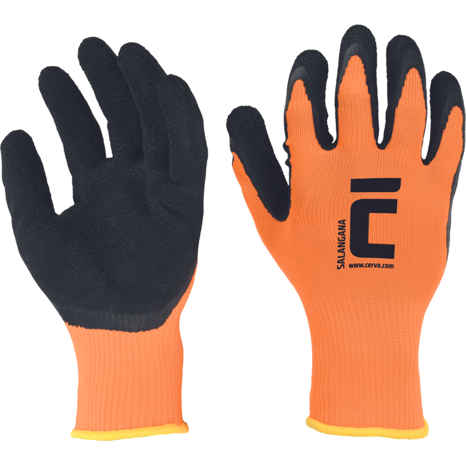 Povrstvené pracovné rukavice Cerva Salangana - veľkosť: 10/XL, farba: oranžová