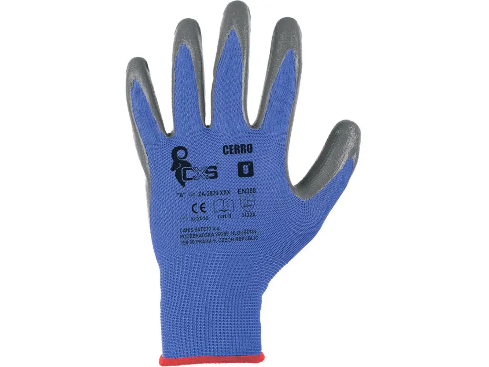 Povrstvené rukavice CXS Cerro - veľkosť: 10/XL, farba: modrá/sivá