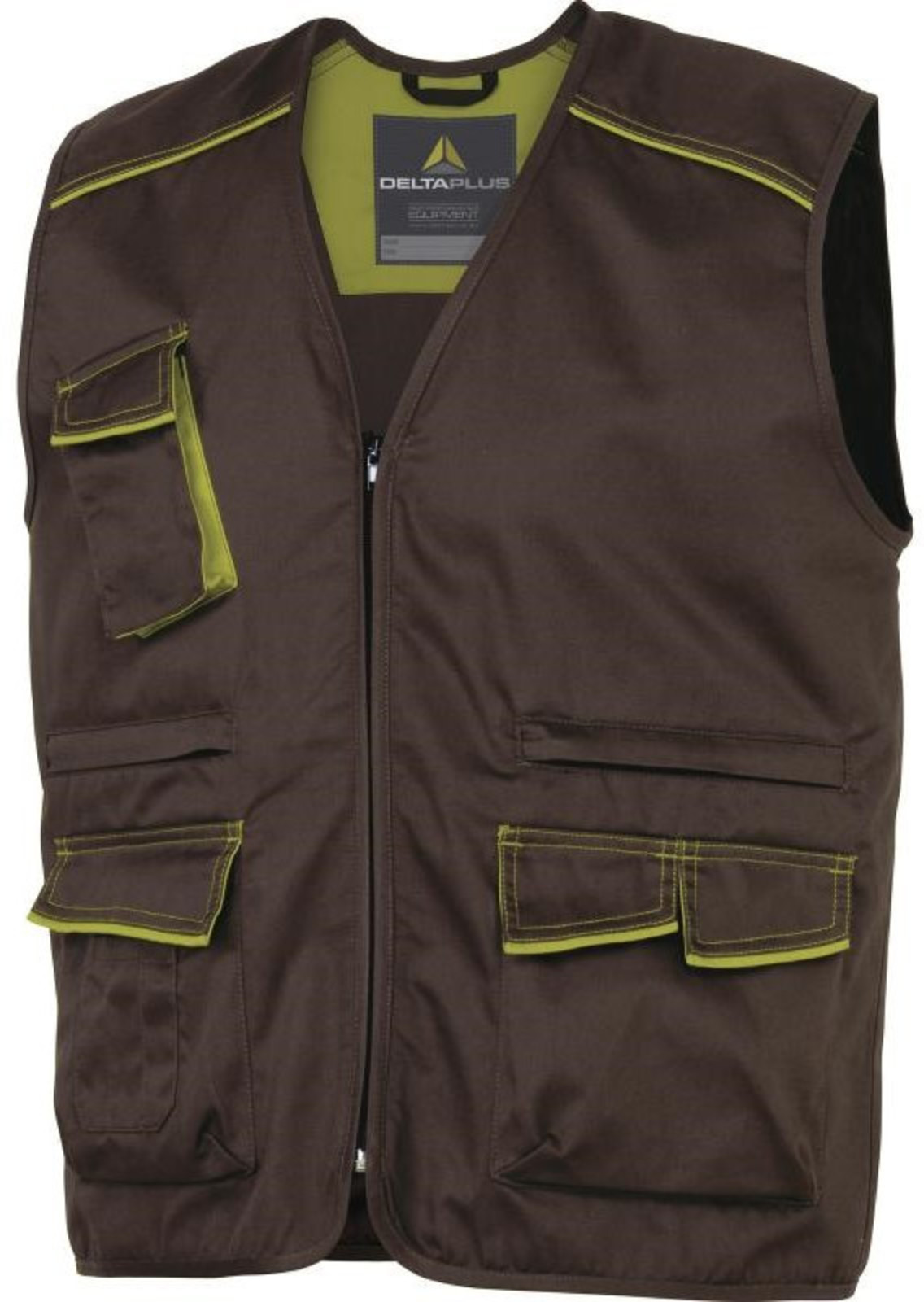 Pracovná vesta Delta Plus Panostyle M6gil  - veľkosť: L, farba: hnedá/zelená