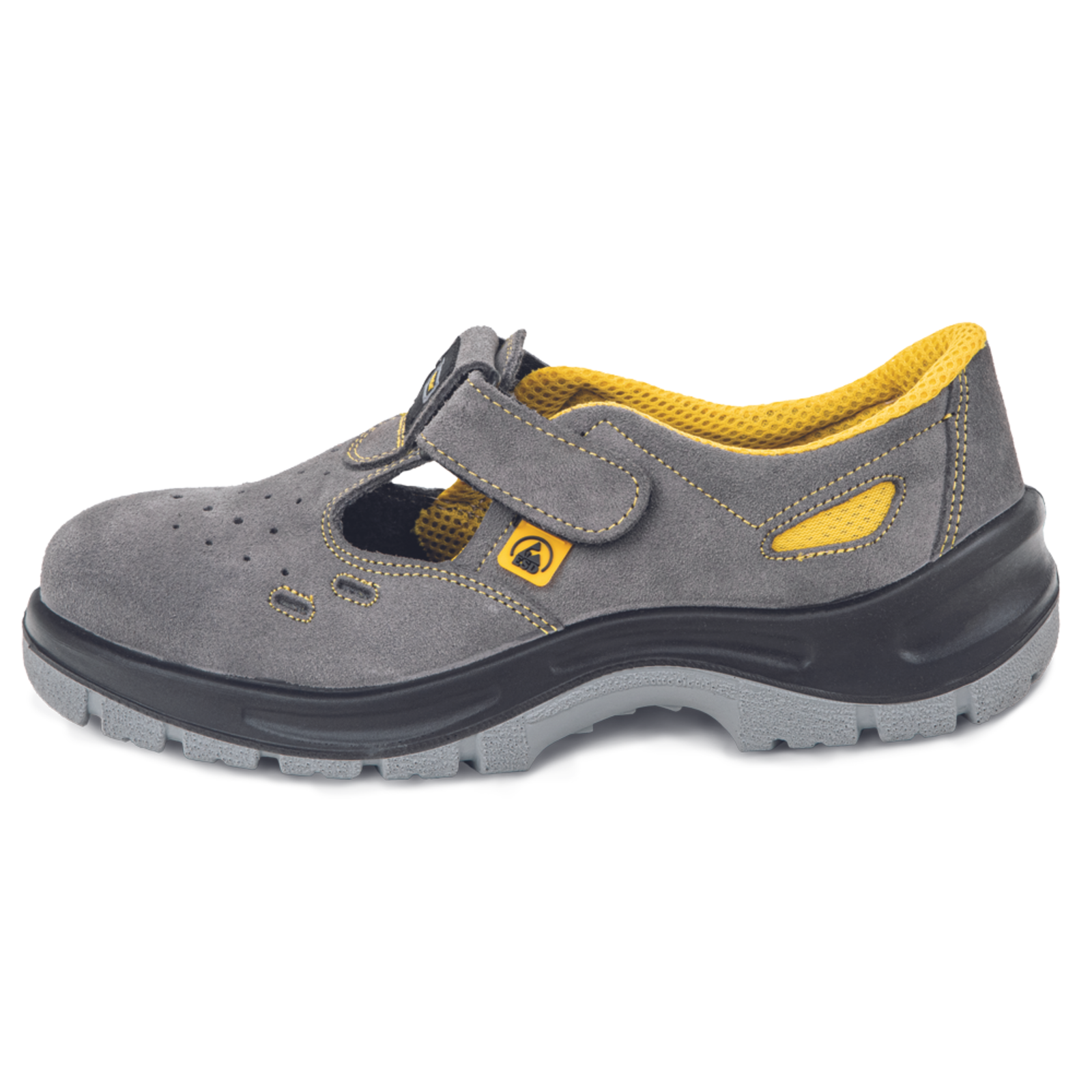 Pracovné bezpečnostné sandále Panda Selma MF ESD S1P SRC - veľkosť: 42, farba: sivá/žltá