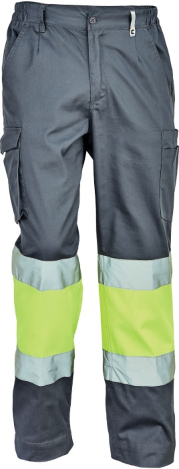 Pracovné reflexné nohavice Cerva Ciudades Bilbao HV - veľkosť: 58, farba: sivá/žltá
