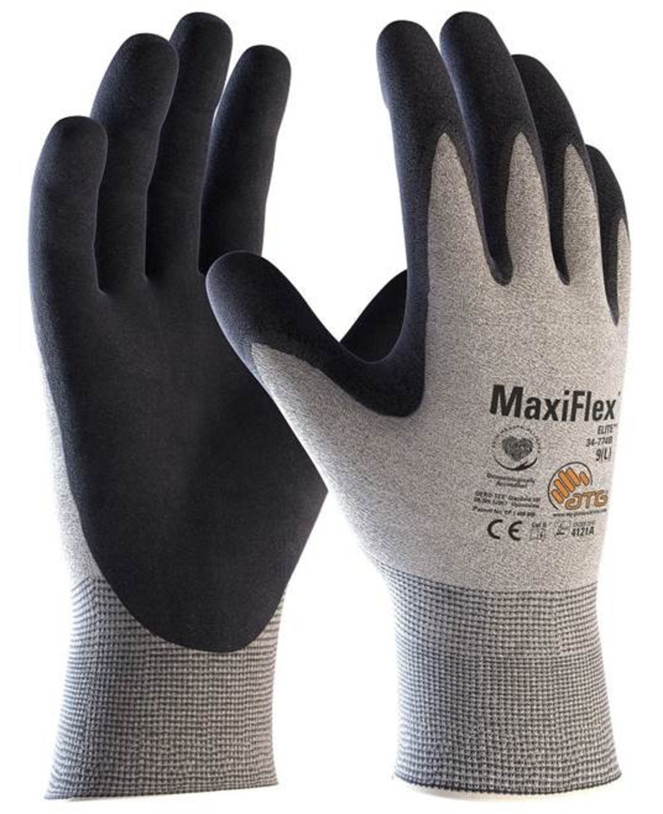 Pracovné rukavice ATG MaxiFlex Elite 34-774 - veľkosť: 5/XXS, farba: sivá