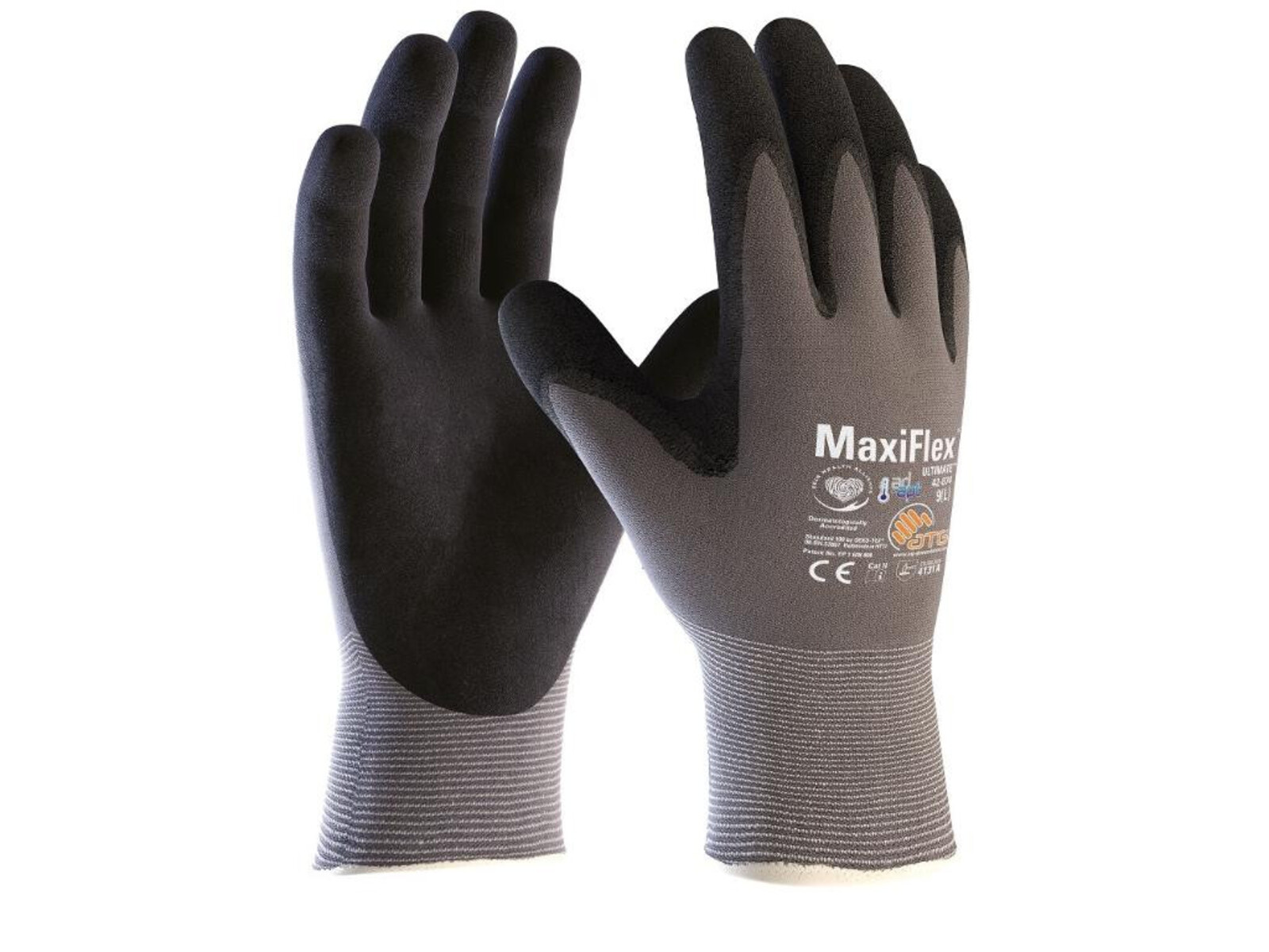 Pracovné rukavice ATG MaxiFlex Ultimate 42-874 AD-APT (12 párov) - veľkosť: 8/M, farba: sivá