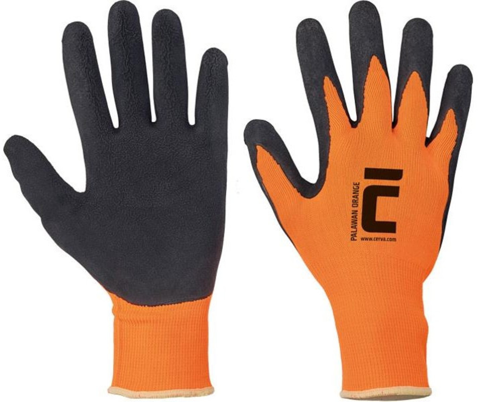 Pracovné rukavice Cerva Palawan - veľkosť: 10/XL, farba: oranžová