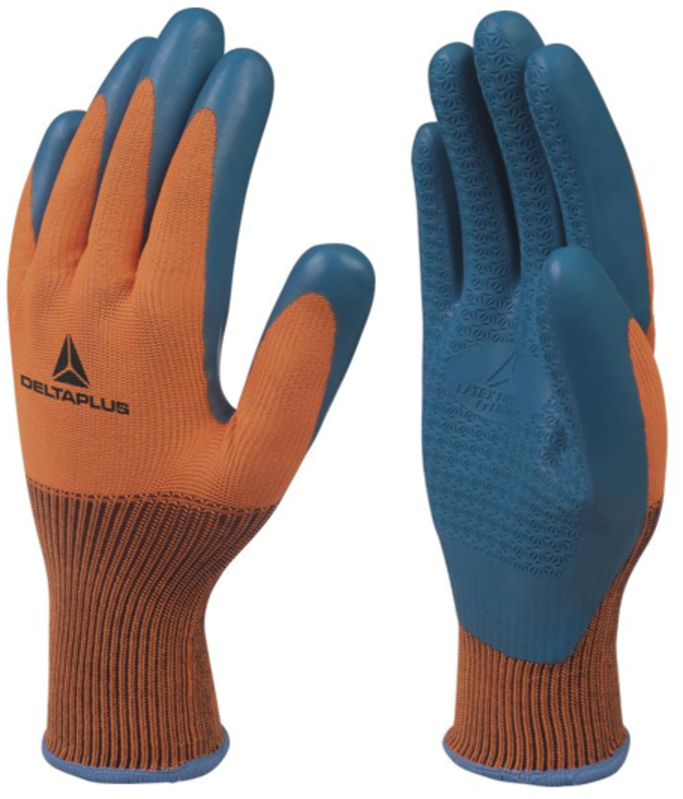 Pracovné rukavice Delta Plus VE733 - veľkosť: 10/XL, farba: oranžová/modrá