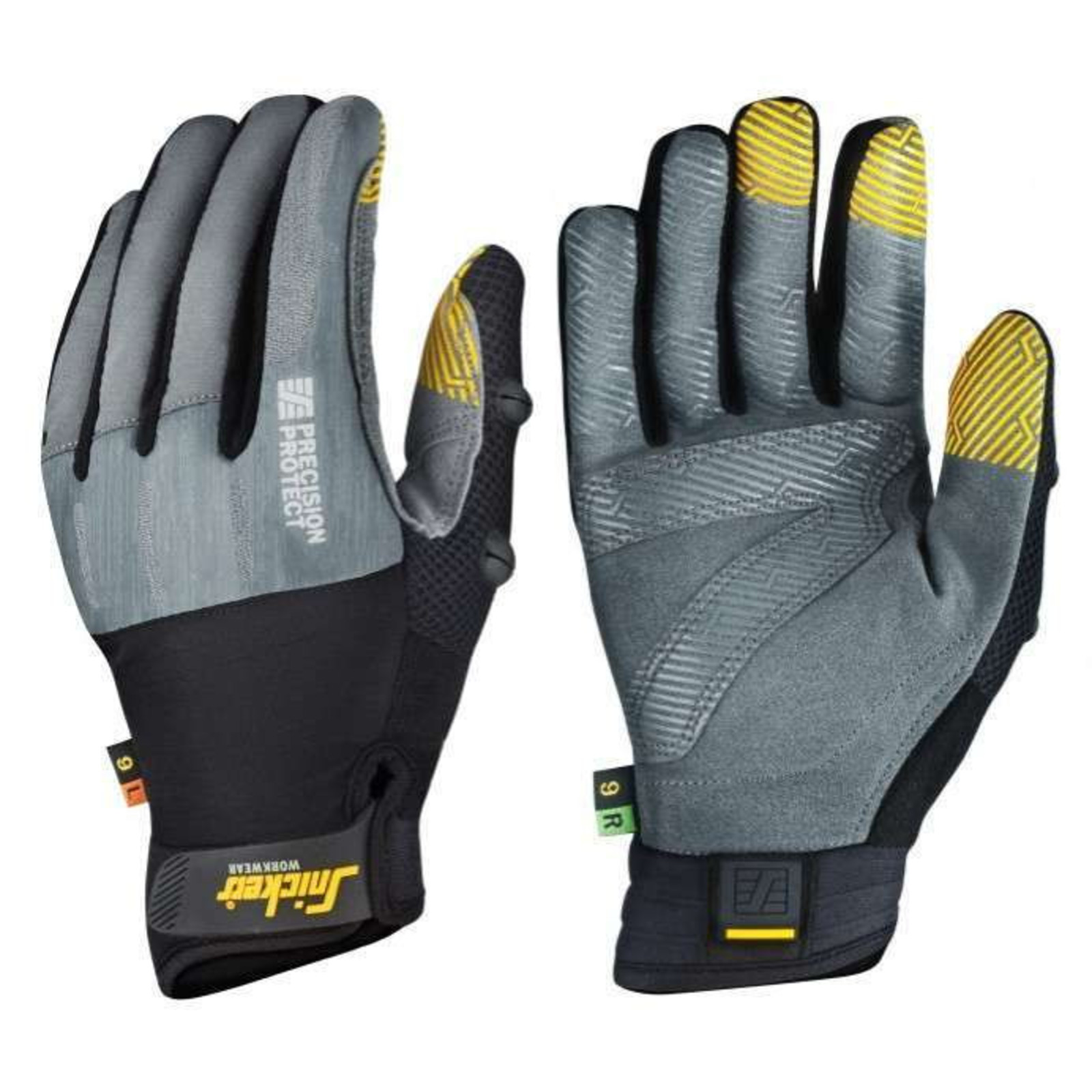 Pracovné rukavice Snickers® Precision Protect kombinované - veľkosť: 10/XL, farba: sivá/čierna
