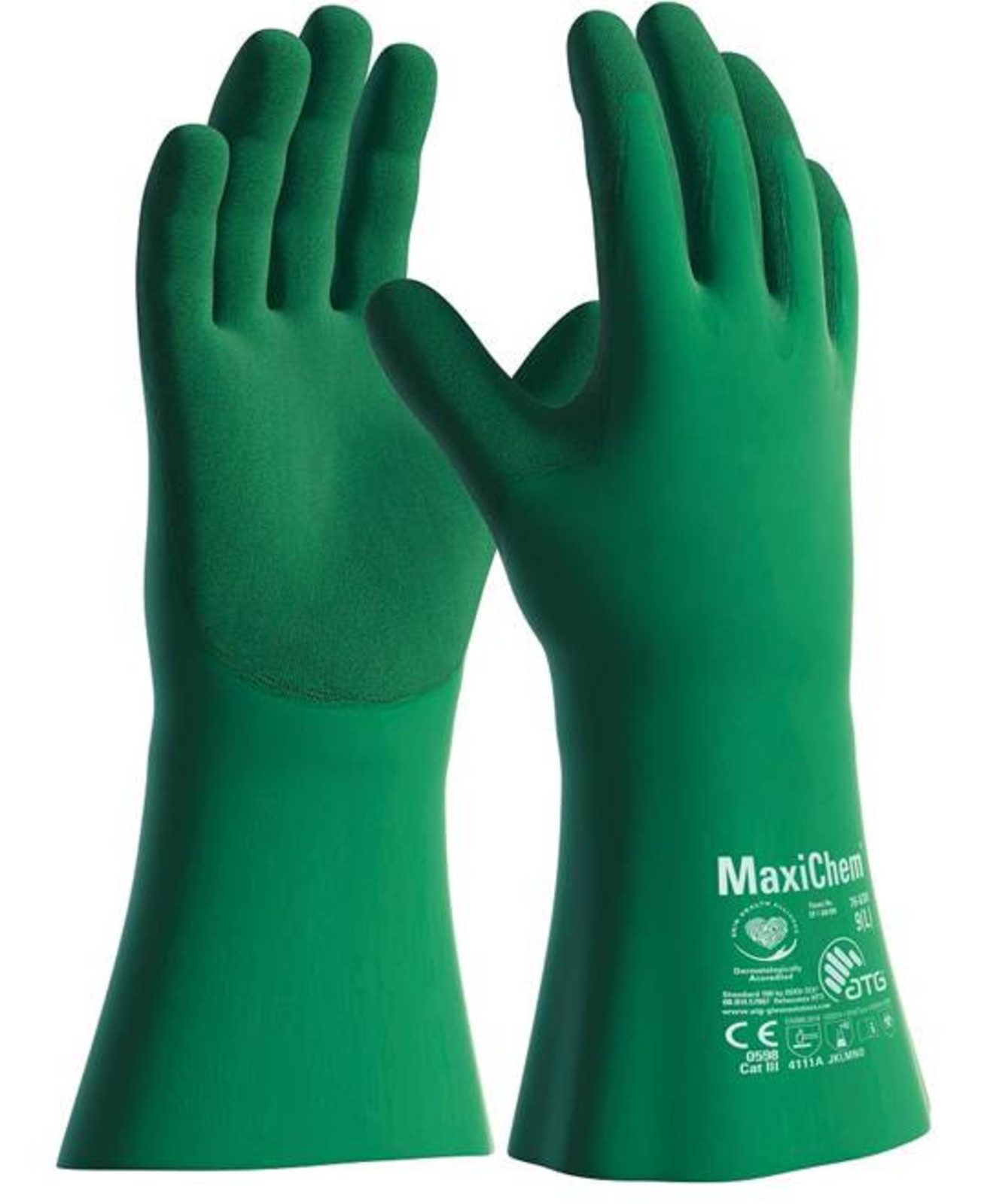 Protichemické rukavice ATG MaxiChem 76-830 - TRItech - veľkosť: 8/M, farba: zelená