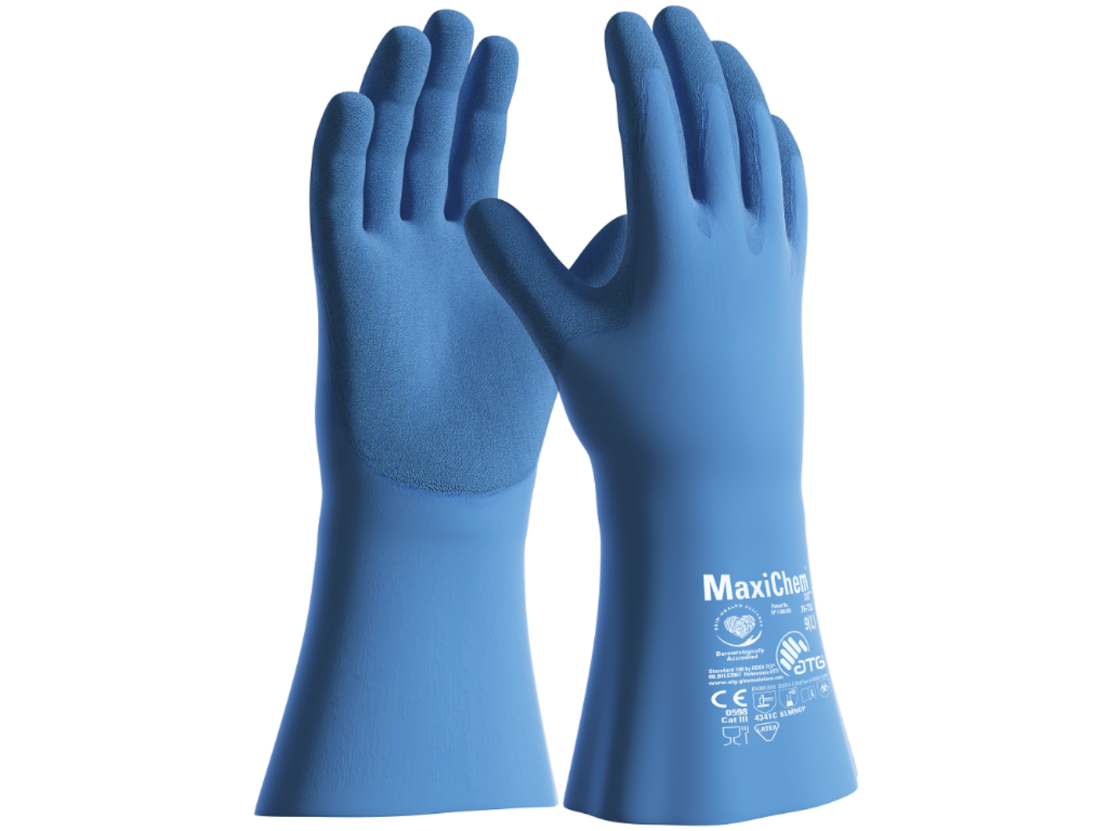 Protichemické rukavice ATG MaxiChem Cut 76-733-TRItech - veľkosť: 10/XL, farba: modrá