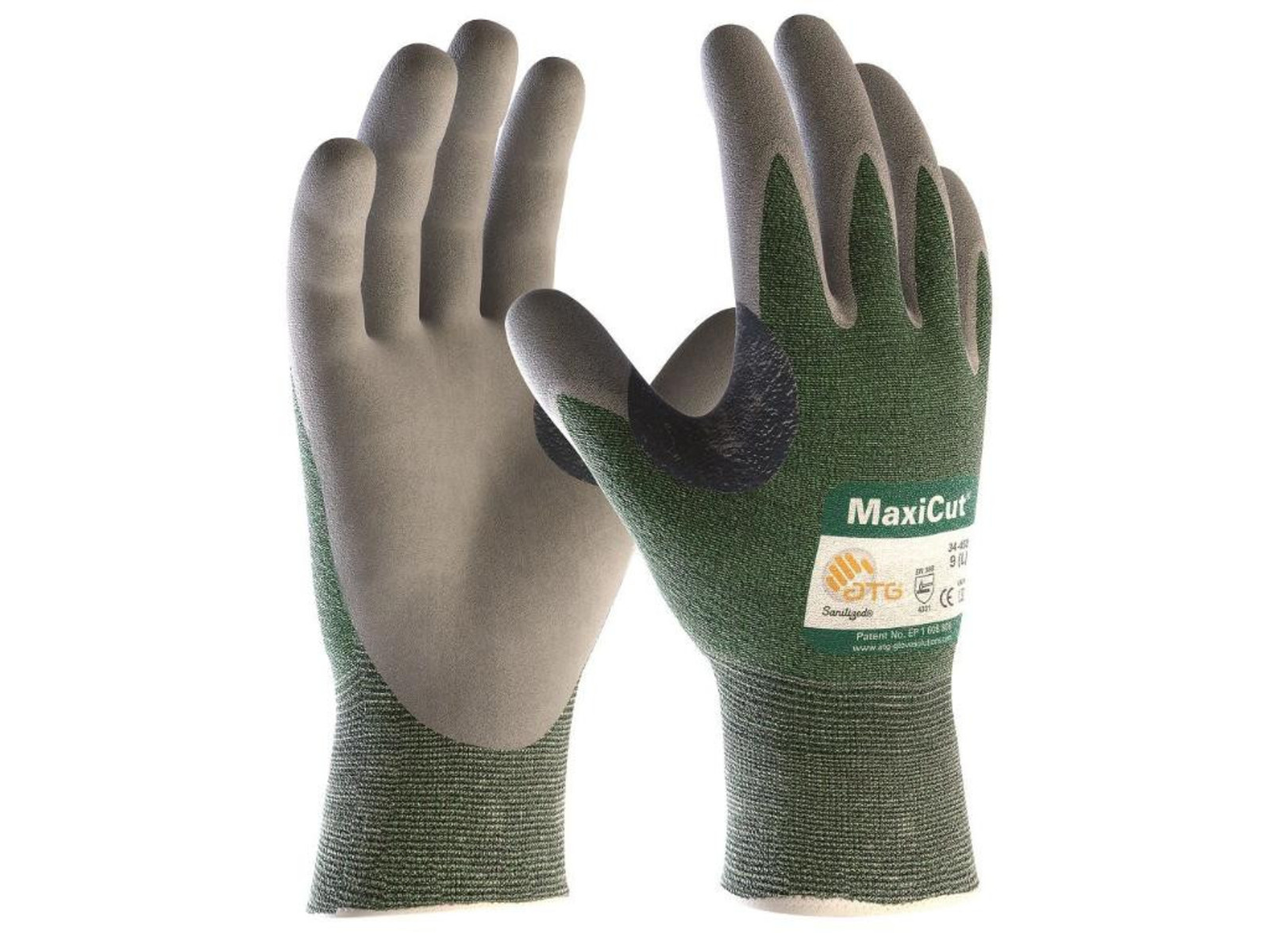 Protiporézne rukavice ATG MaxiCut 34-450 - veľkosť: 10/XL, farba: zelená