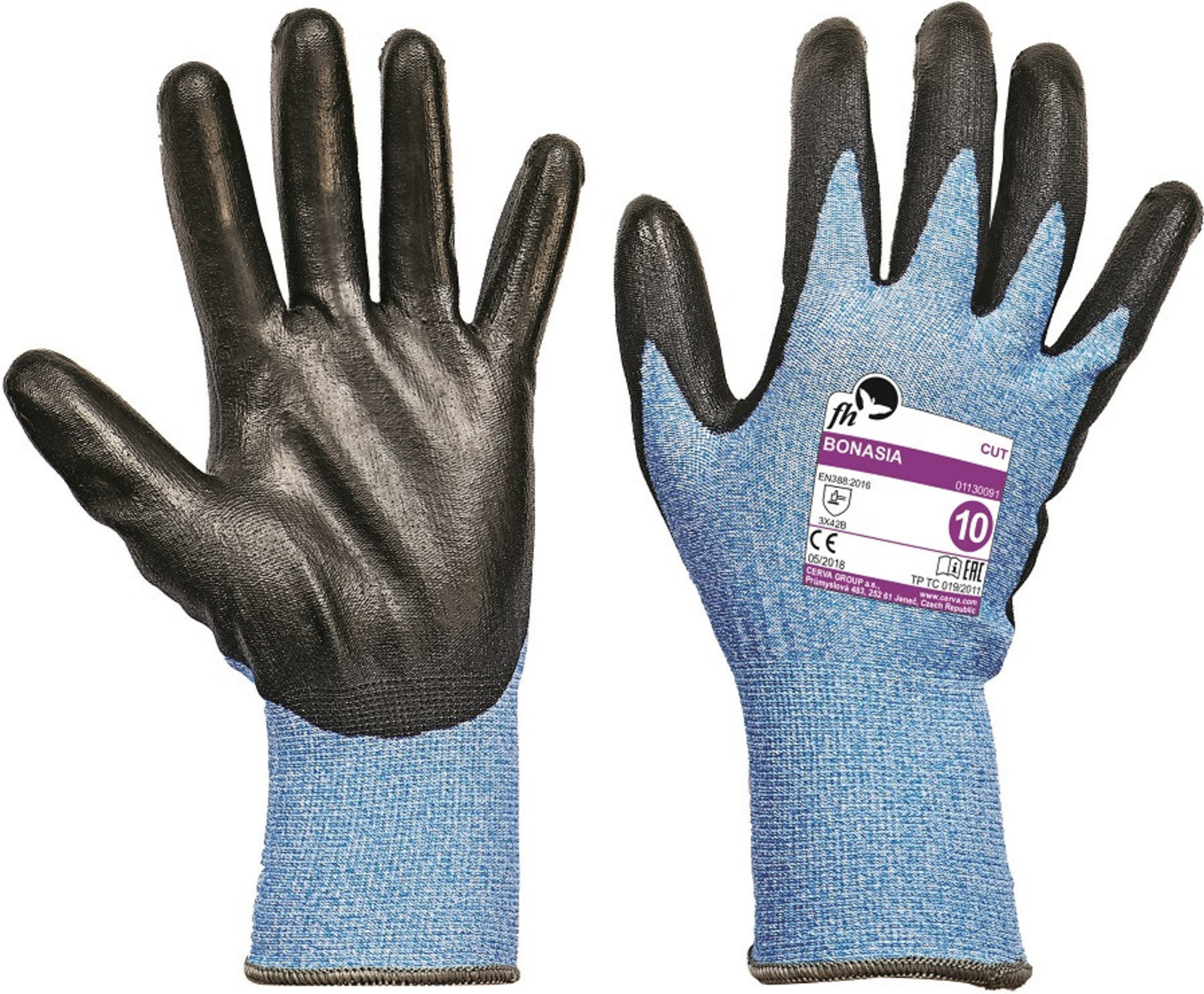 Protiporézne rukavice Free Hand Bonasia - veľkosť: 8/M, farba: modrá/čierna
