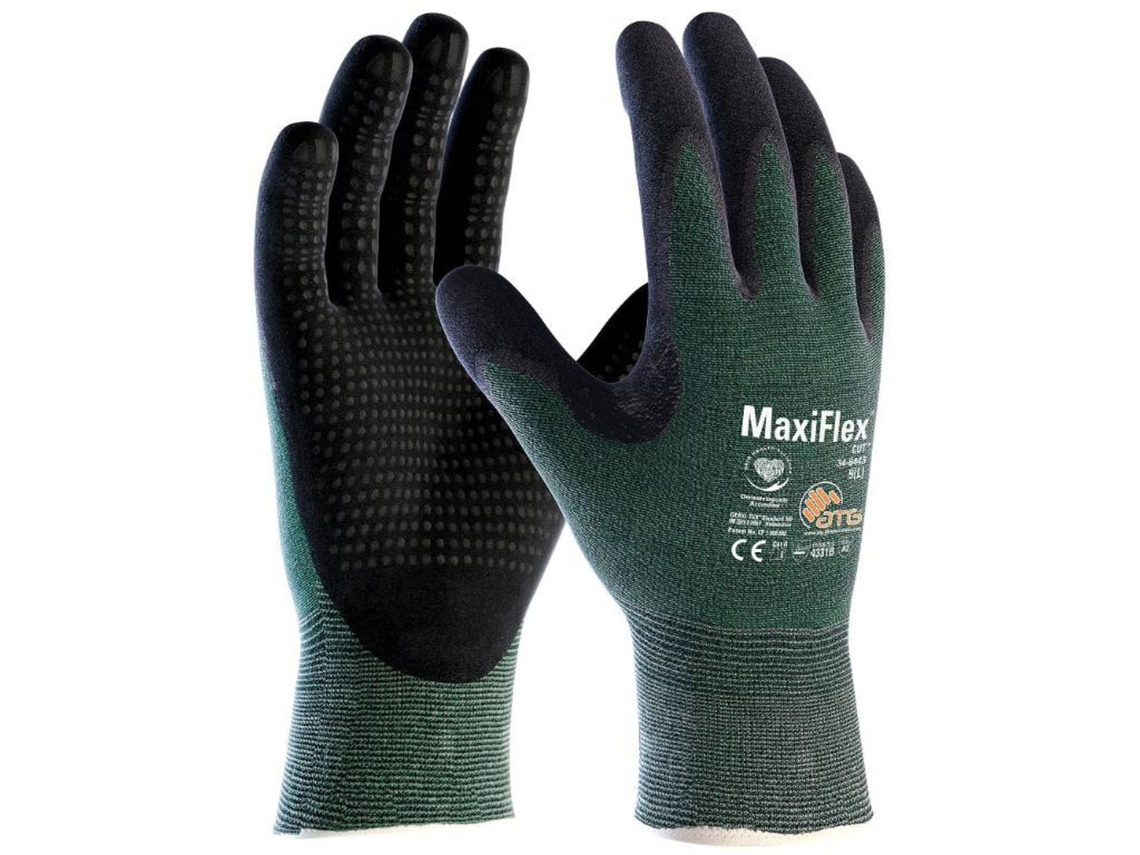 Protirezné pracovné rukavice ATG MaxiFlex Cut 34-8743 - veľkosť: 9/L, farba: zelená