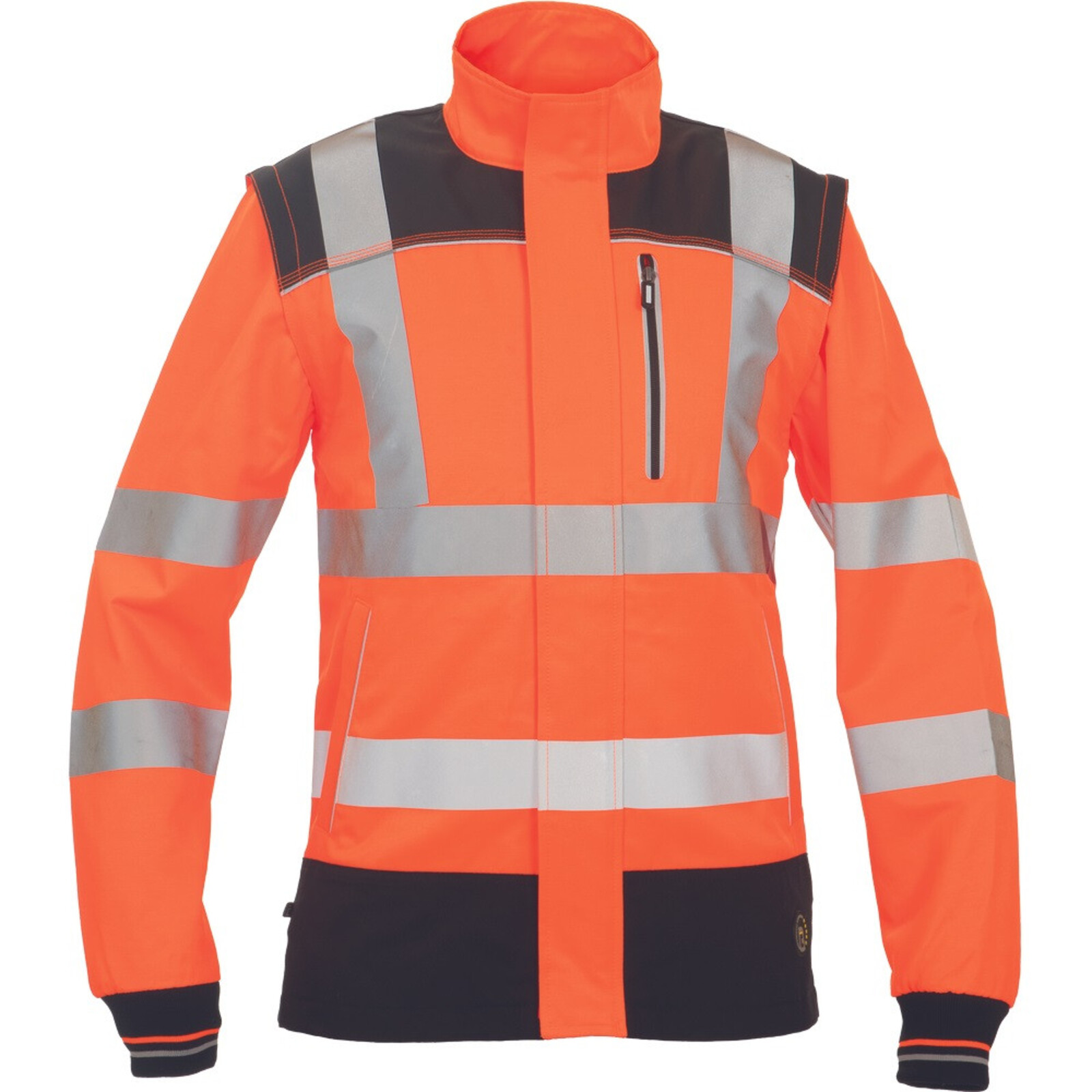 Reflexná pracovná bunda a vesta 2v1 Cerva Knoxfield HVPS FL - veľkosť: 46, farba: oranžová