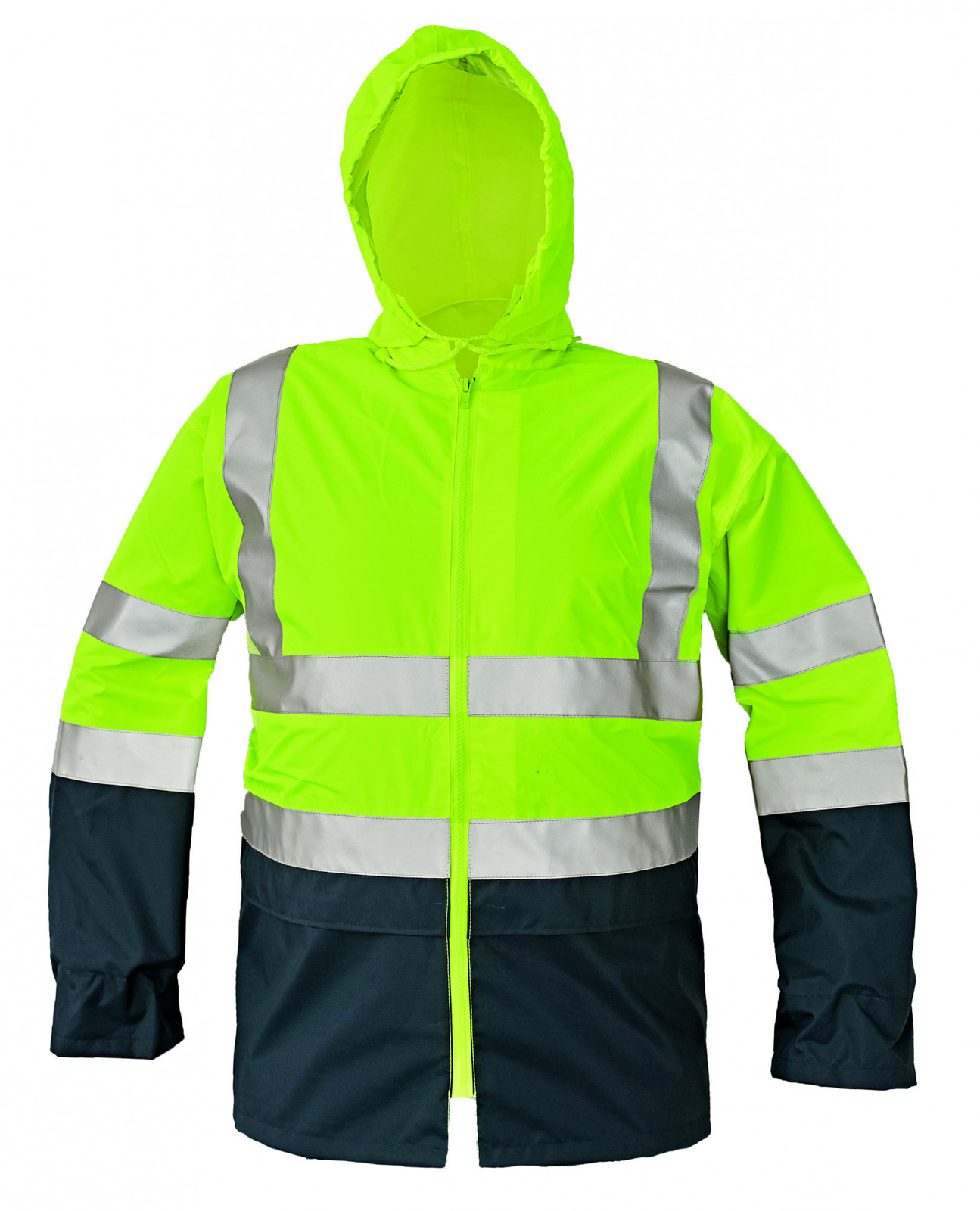 Reflexná pracovná bunda Epping - veľkosť: L, farba: žltá/navy