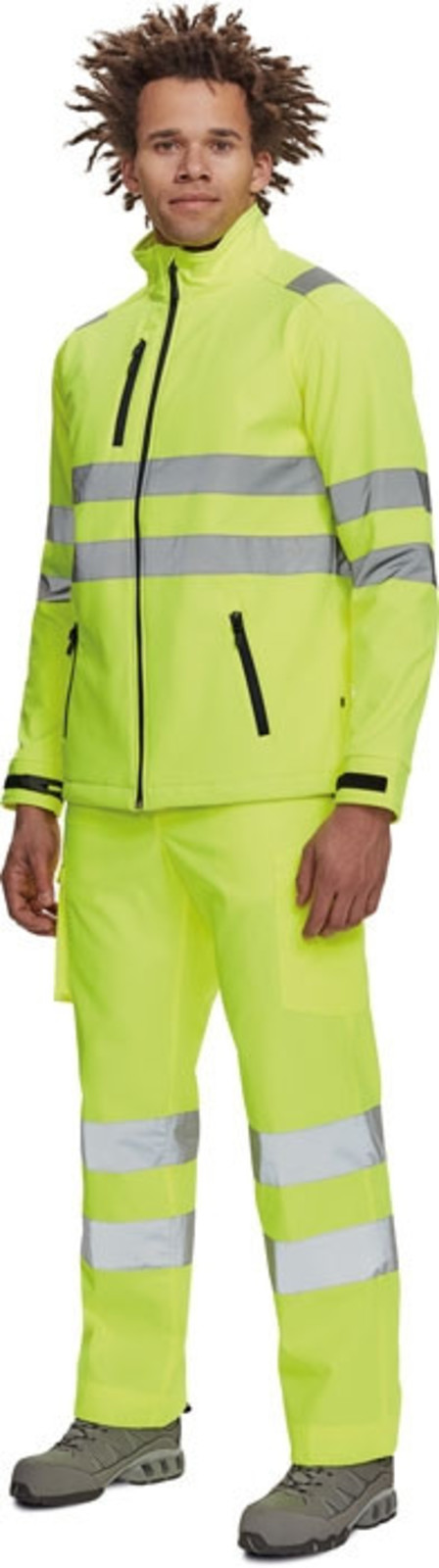 Reflexná softshellová bunda Cerva Murcia HV - veľkosť: M, farba: žltá