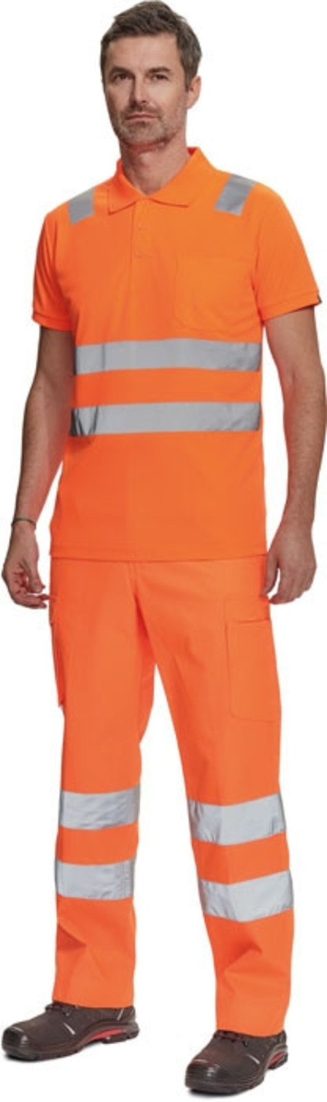 Reflexné pracovné nohavice Cerva Ciudades Vigo HV - veľkosť: 56, farba: oranžová