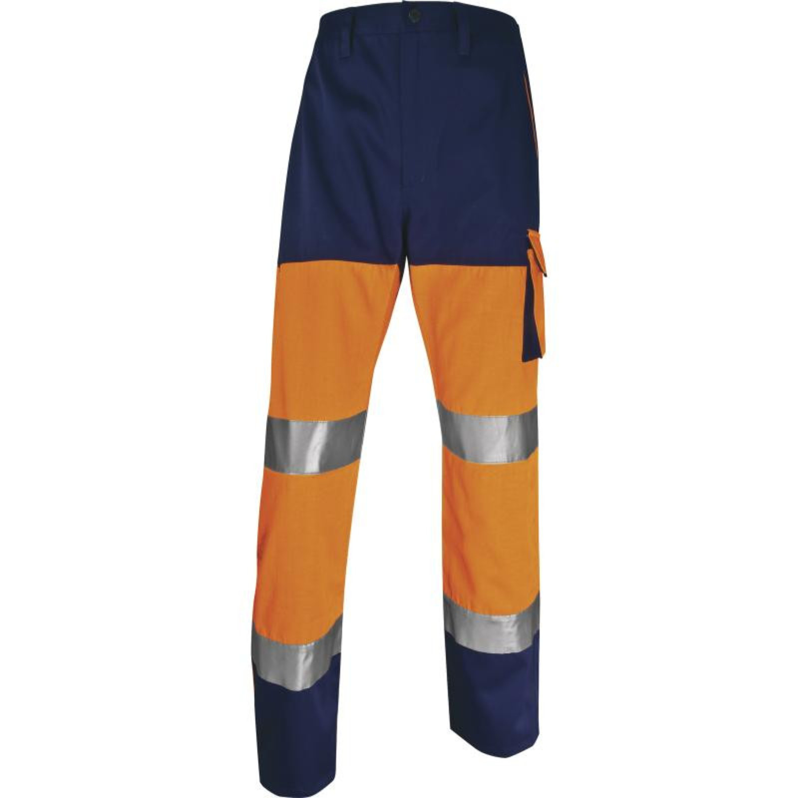 Reflexné pracovné nohavice PHPA2 - veľkosť: S, farba: fl. oranžová/modrá