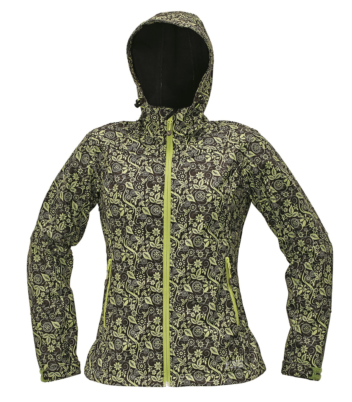 Softshellová bunda Yowie Flower dámska - veľkosť: XL, farba: hnedá/zelená