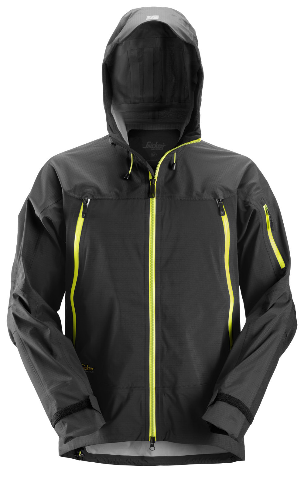Strečová nepremokavá bunda Snickers® FlexiWork Stretch - veľkosť: XL, farba: čierna/žltá