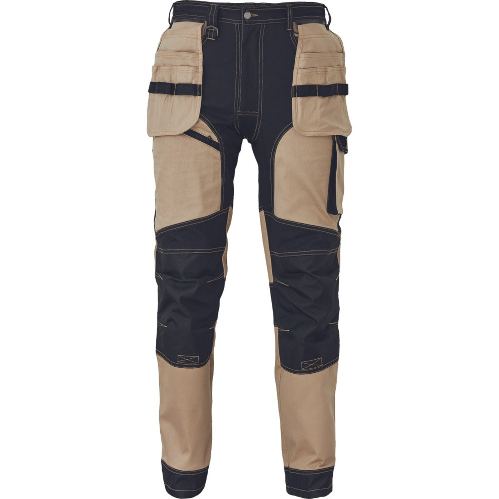 Strečové pracovné nohavice Cerva Keilor - veľkosť: 60, farba: béžová/čierna