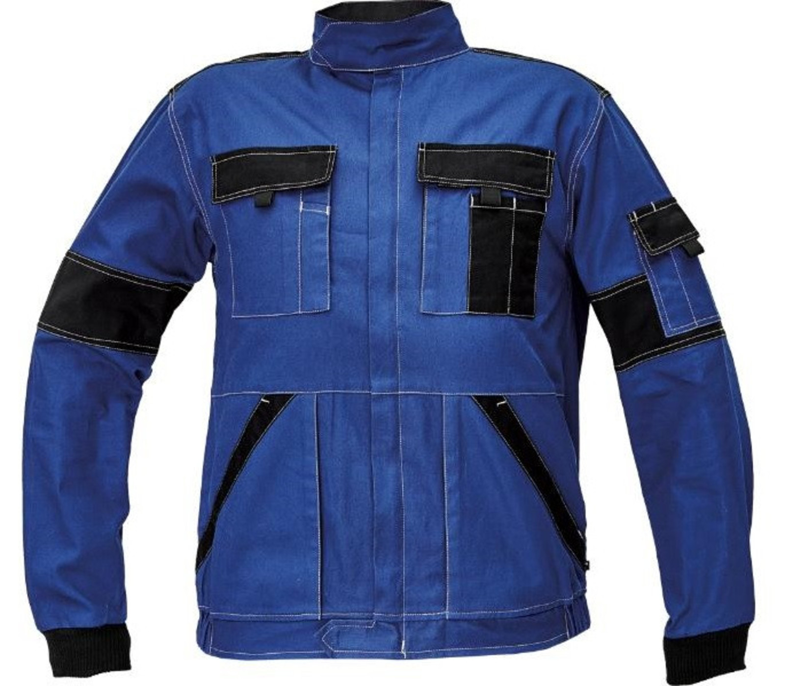 Tenšia bavlnená montérková bunda Max Summer  - veľkosť: 44, farba: modrá/čierna