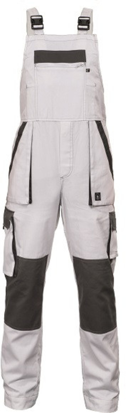 Tenšie bavlnené montérky na traky Max Summer - veľkosť: 58, farba: biela/sivá