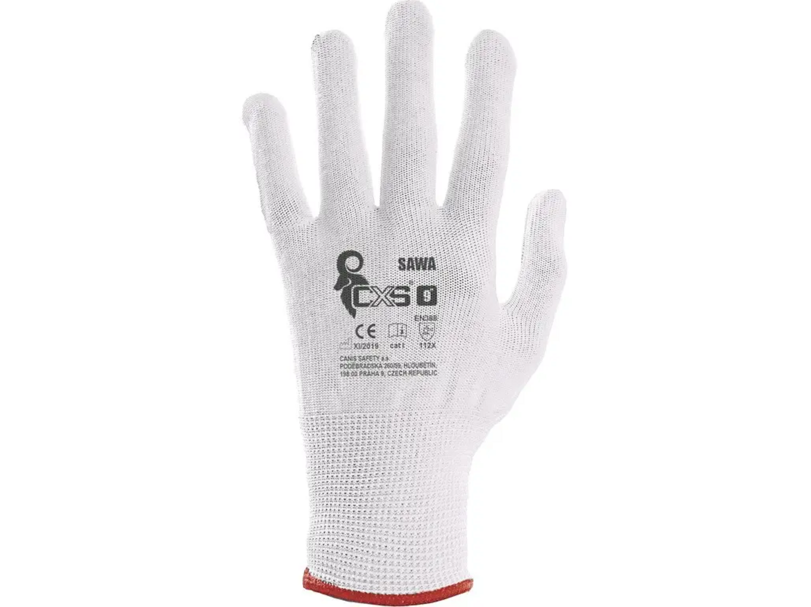 Textilné rukavice CXS Sawa - veľkosť: 8/M, farba: biela