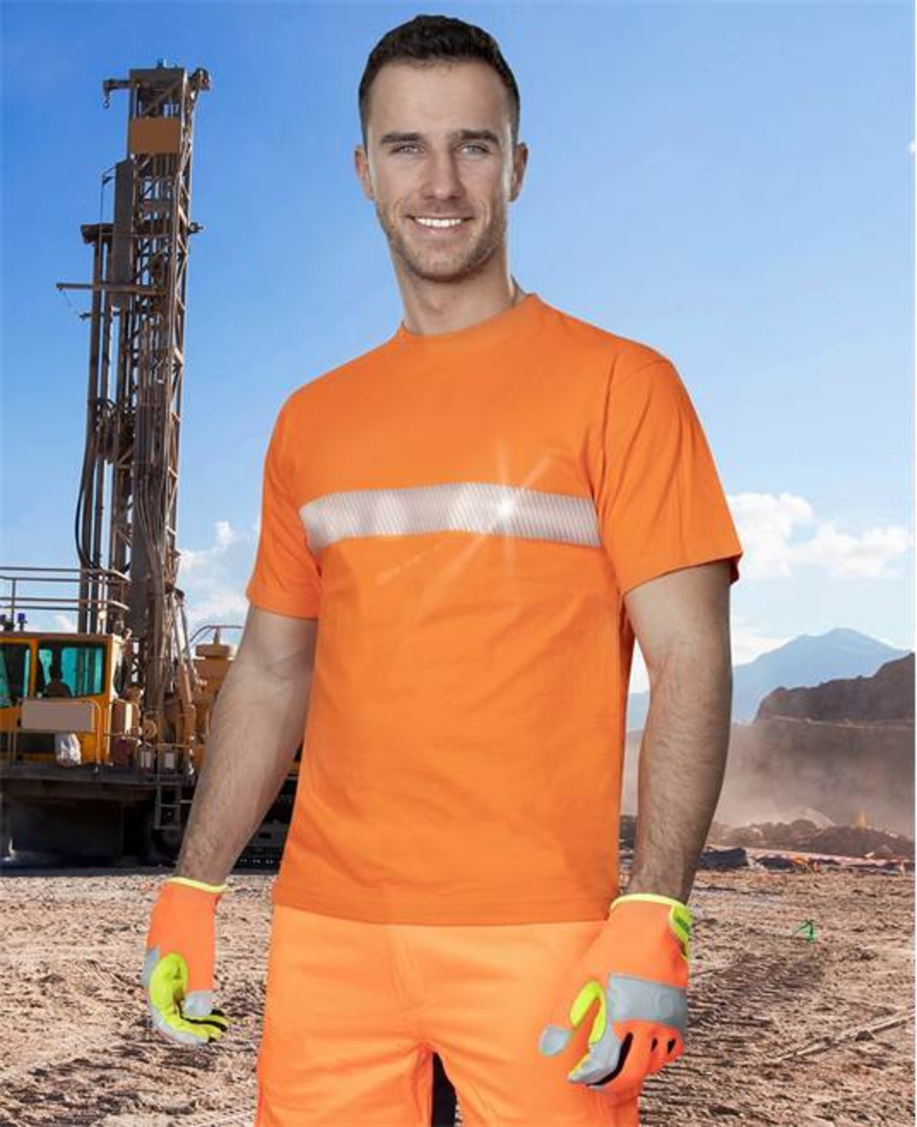 Tričko ARDON® Xaver s reflex. pruhom - veľkosť: M, farba: oranžová