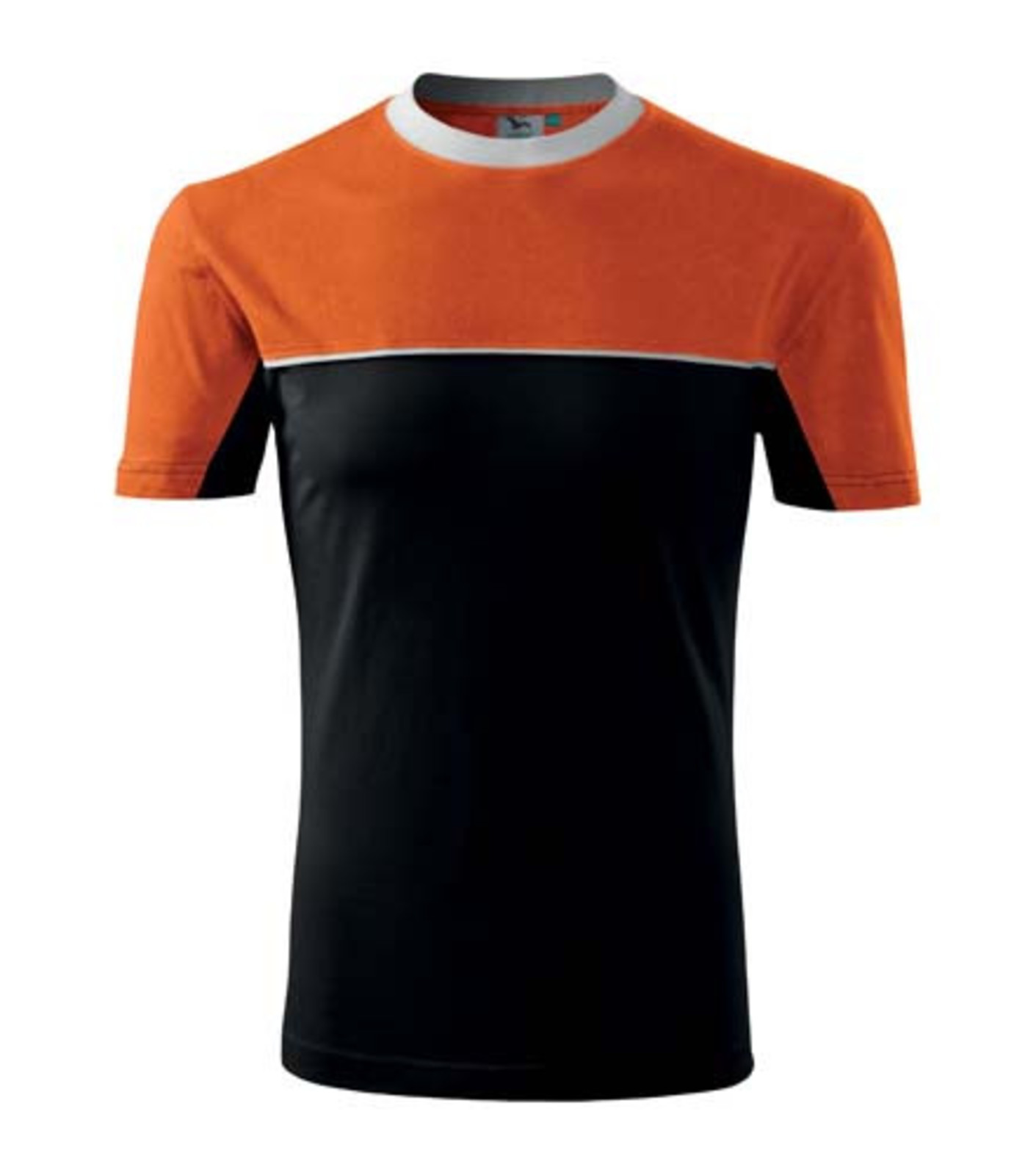 Unisex tričko Rimeck Colormix 109 - veľkosť: M, farba: čierna/oranžová