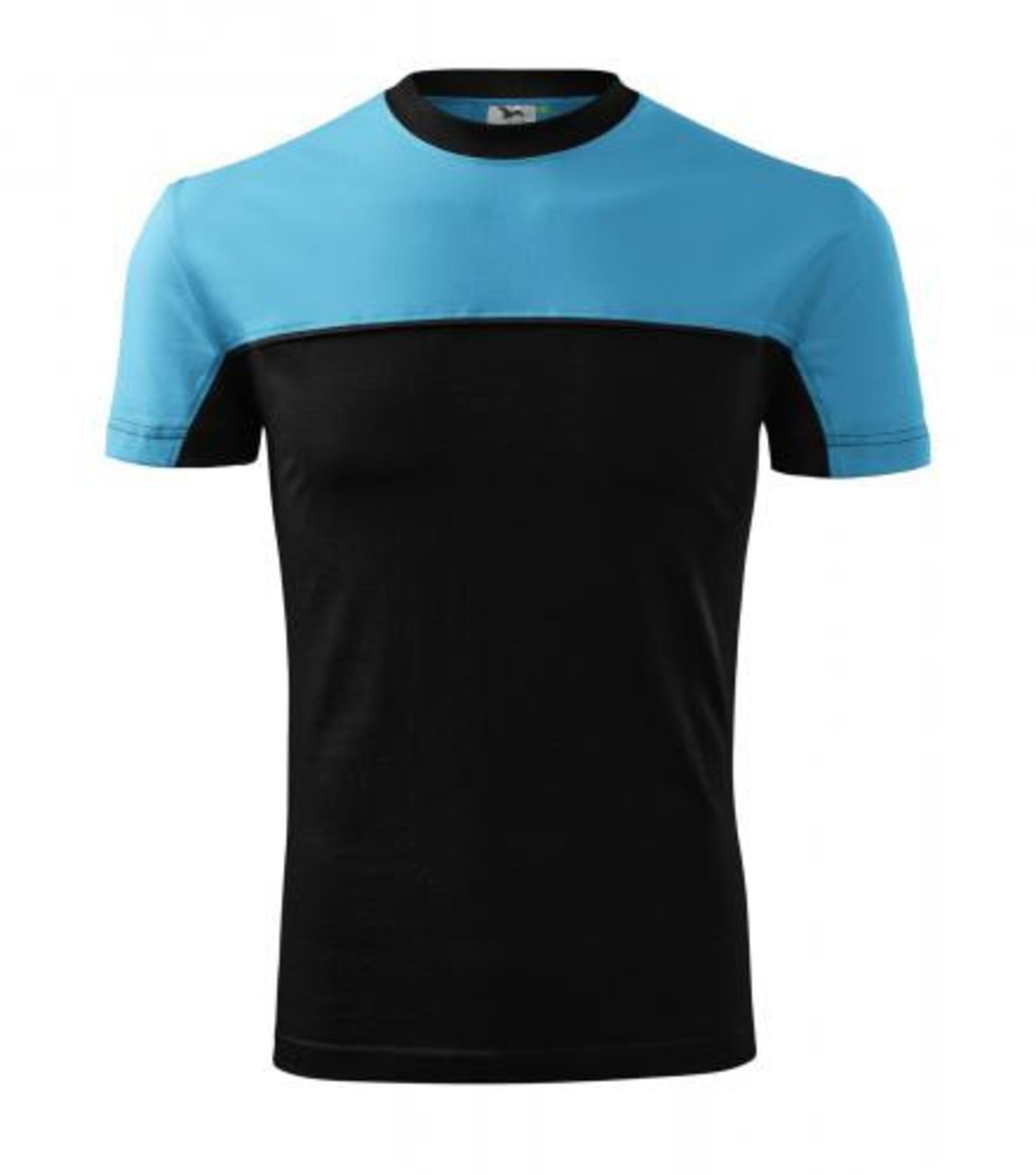 Unisex tričko Rimeck Colormix 109 - veľkosť: L, farba: čierna/tyrkysová
