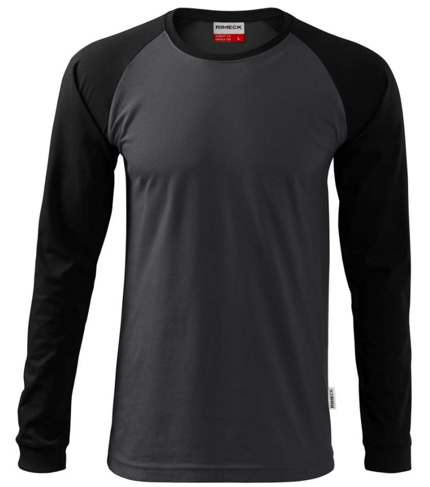 Unisex tričko s dlhým rukávom Rimeck Street LS 130 - veľkosť: XXL, farba: sivá/čierna