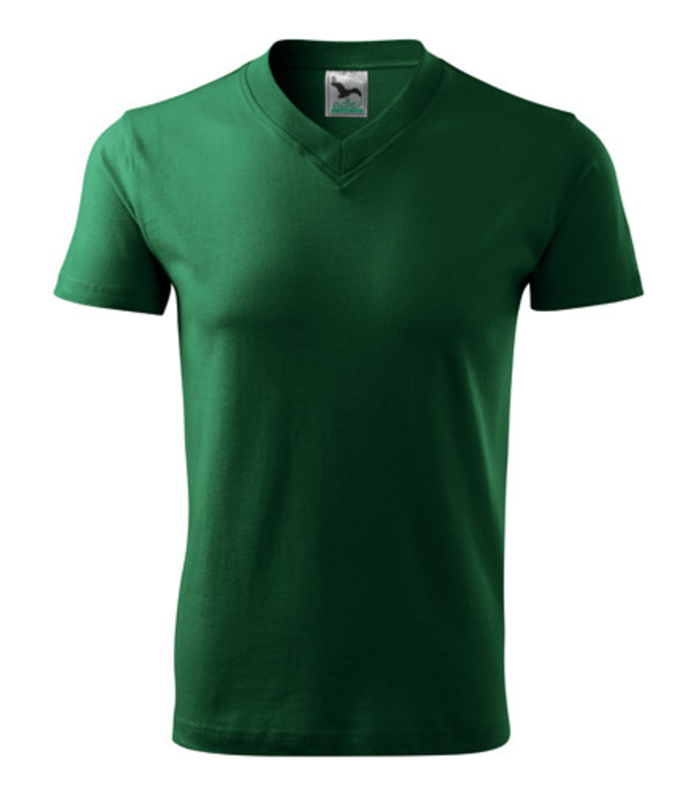 Unisex tričko s výstrihom Adler V-Neck 102 - veľkosť: L, farba: fľašková zelená