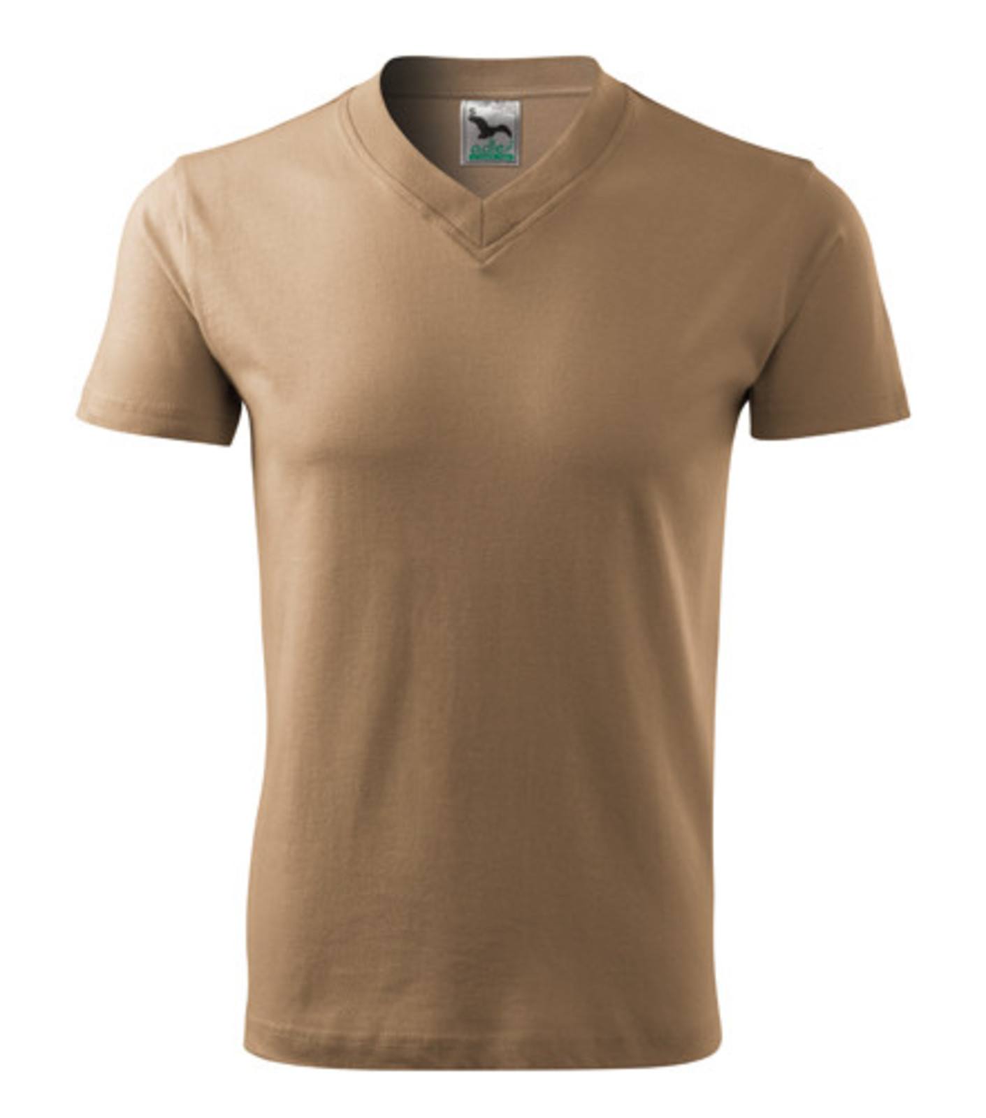 Unisex tričko s výstrihom Adler V-Neck 102 - veľkosť: S, farba: piesková