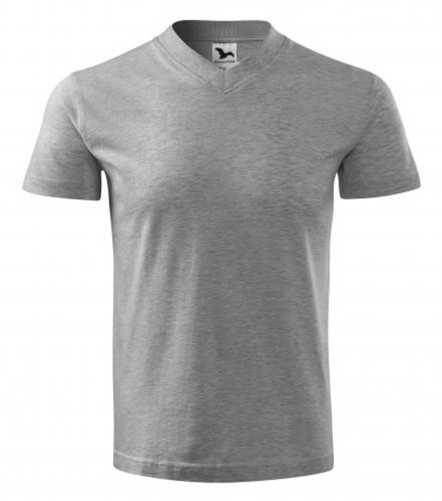 Unisex tričko s výstrihom Adler V-Neck 102 - veľkosť: XXL, farba: tmavosivý melír