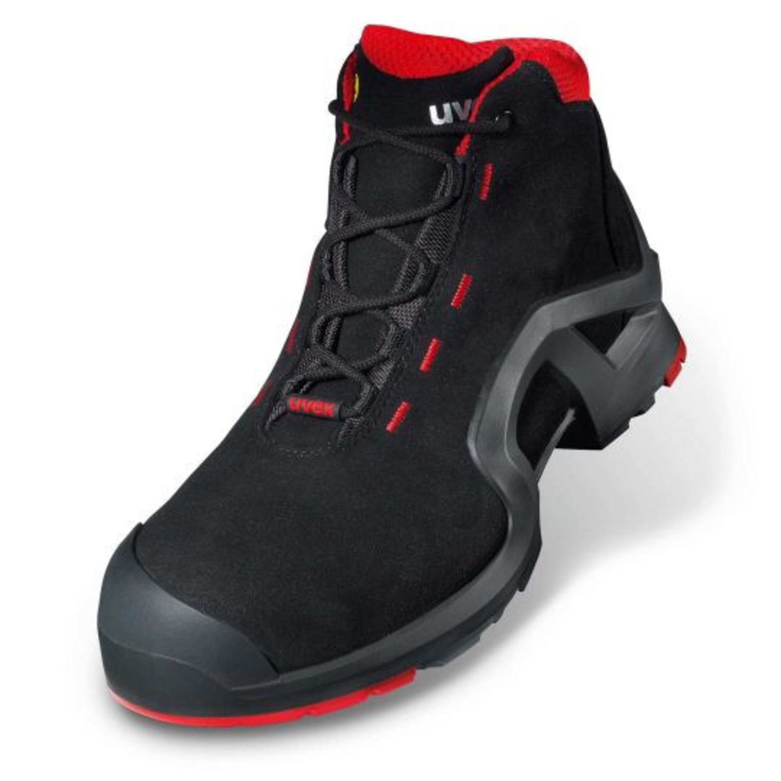 Vysoká bezpečnostná obuv Uvex 1 x-tended support S3 85172 - veľkosť: 36, farba: čierna/červená