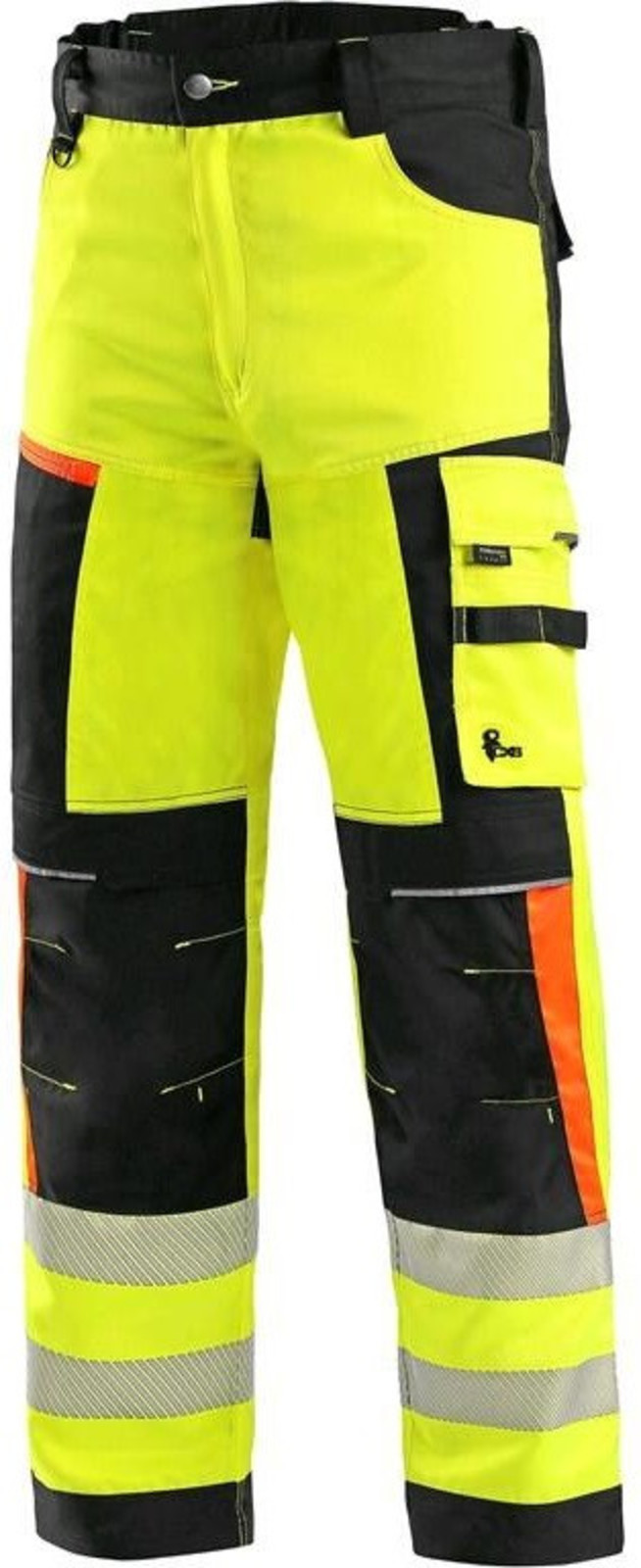 Výstražné reflexné nohavice CXS Benson - veľkosť: 68, farba: žltá/čierna