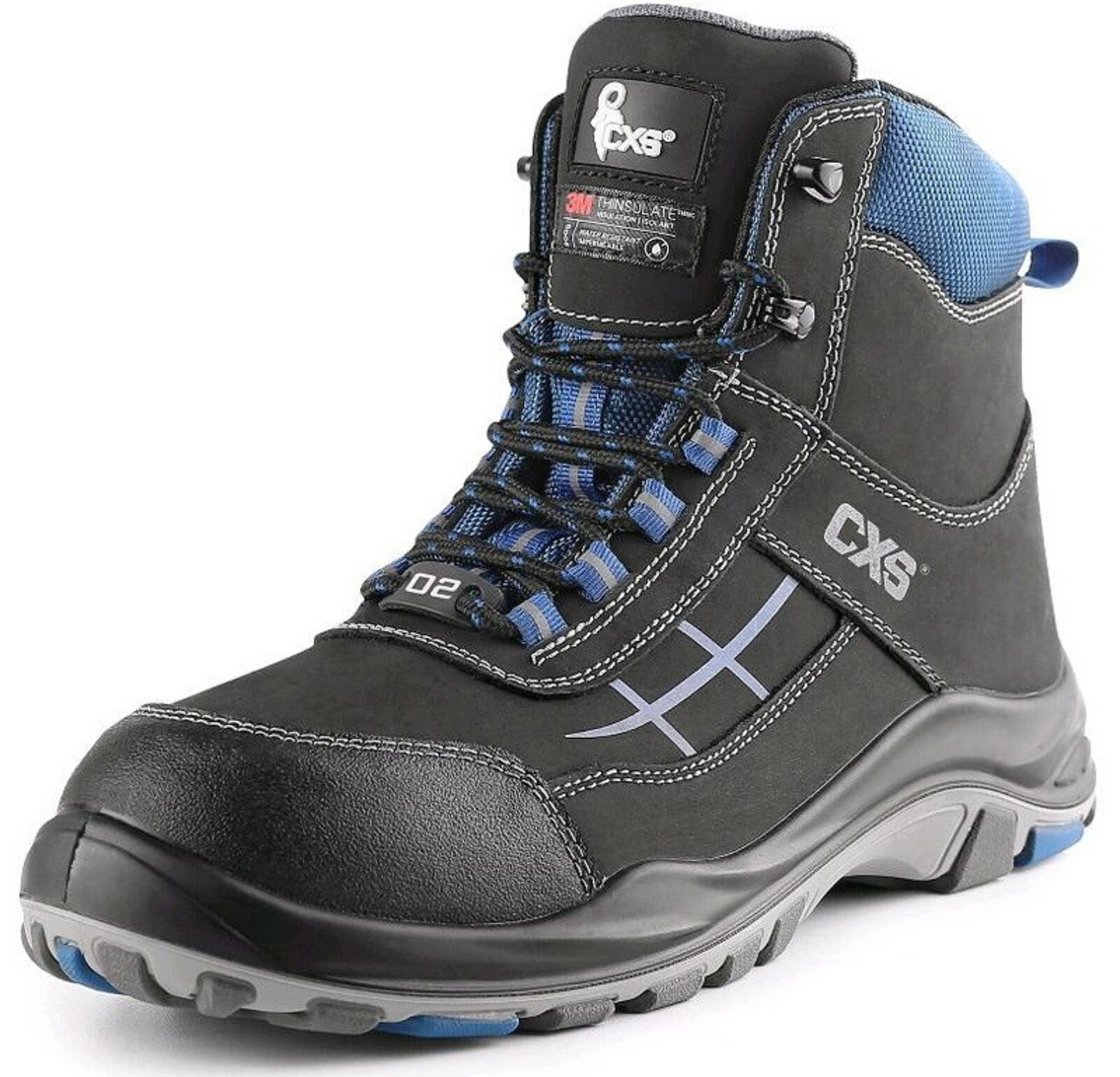 Zateplená pracovná členková obuv CXS Dog Malamute O2 FO CI SRC - veľkosť: 40, farba: čierna/modrá