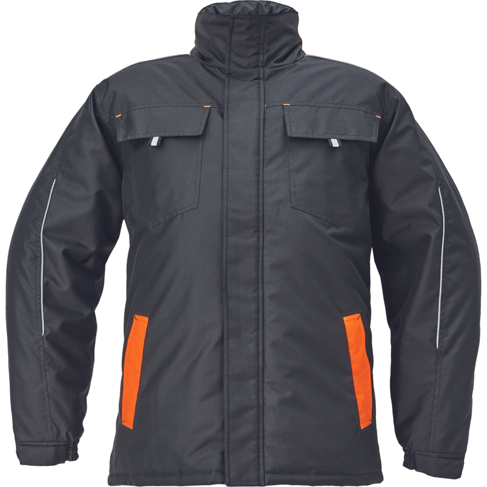 Zimná bunda Cerva Max Vivo pánska - veľkosť: M, farba: čierna/oranžová