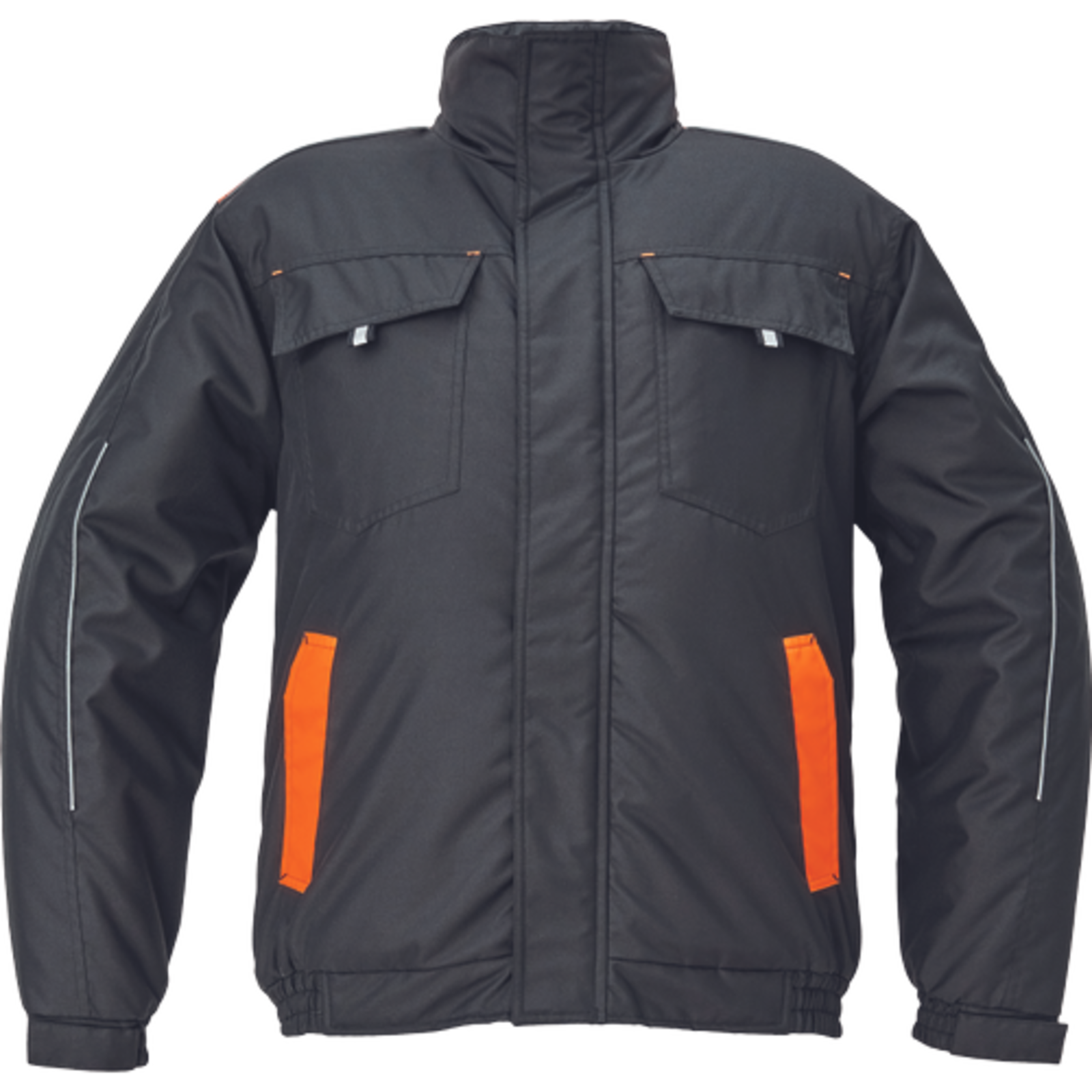 Pánska zimná bunda Cerva Max Vivo Pilot - veľkosť: S, farba: čierna/oranžová