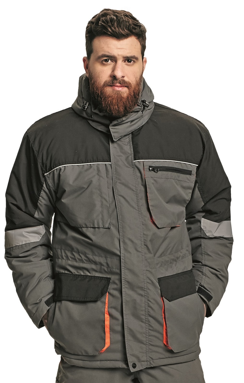 Zimná montérková bunda Emerton pánska - veľkosť: 62/200, farba: sivá