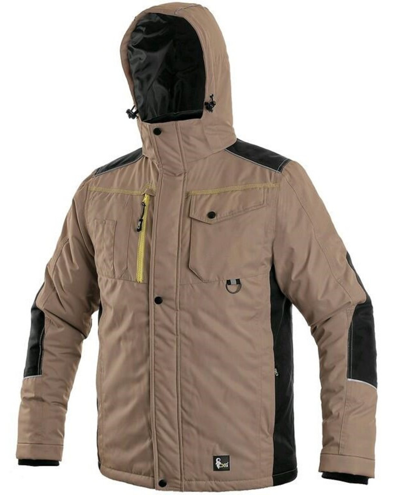 Zimná pracovná bunda CXS Baltimore - veľkosť: 3XL, farba: béžová/čierna