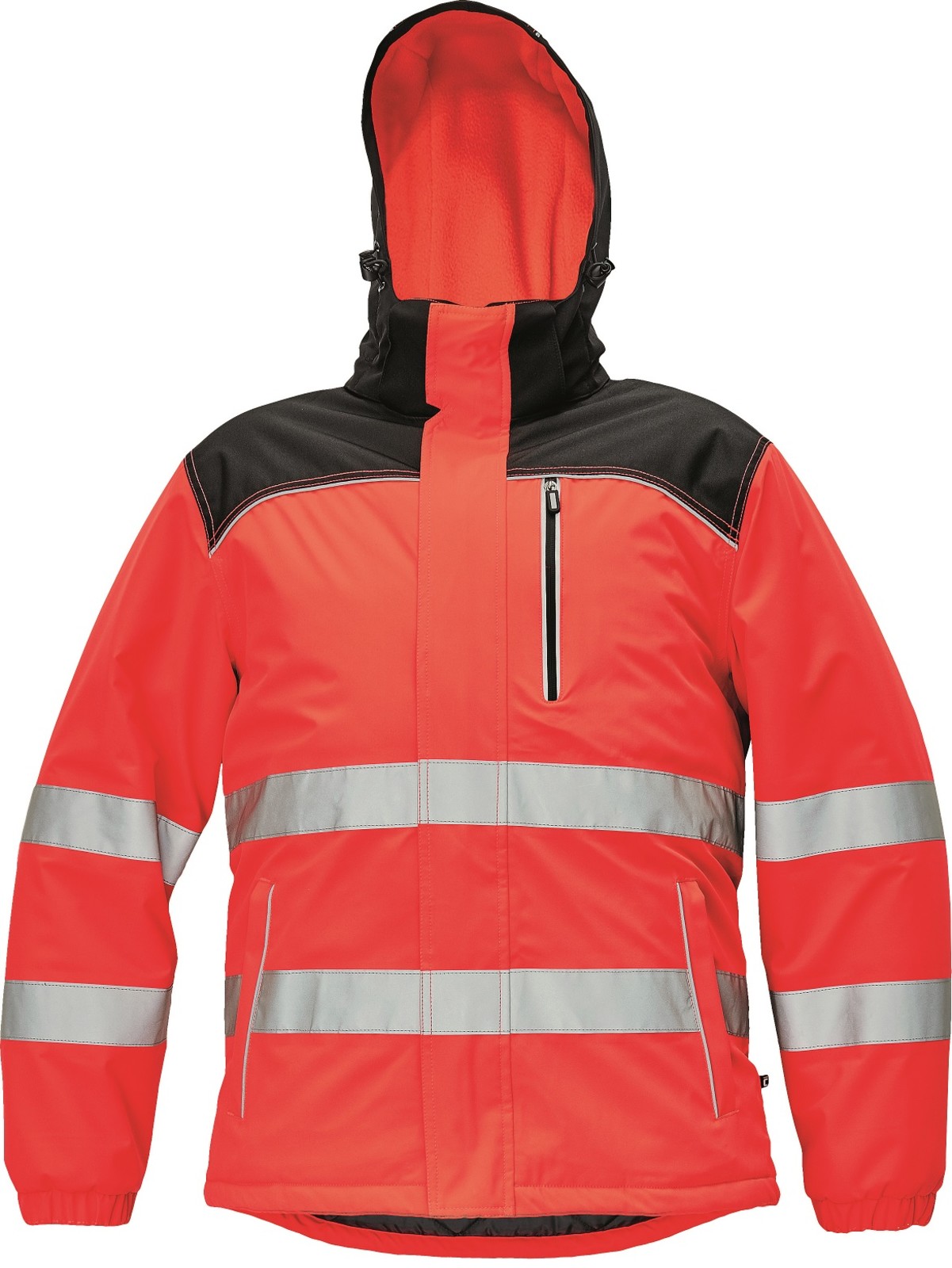 Zimná reflexná bunda Cerva Knoxfield Hi-Vis - veľkosť: XS, farba: červená