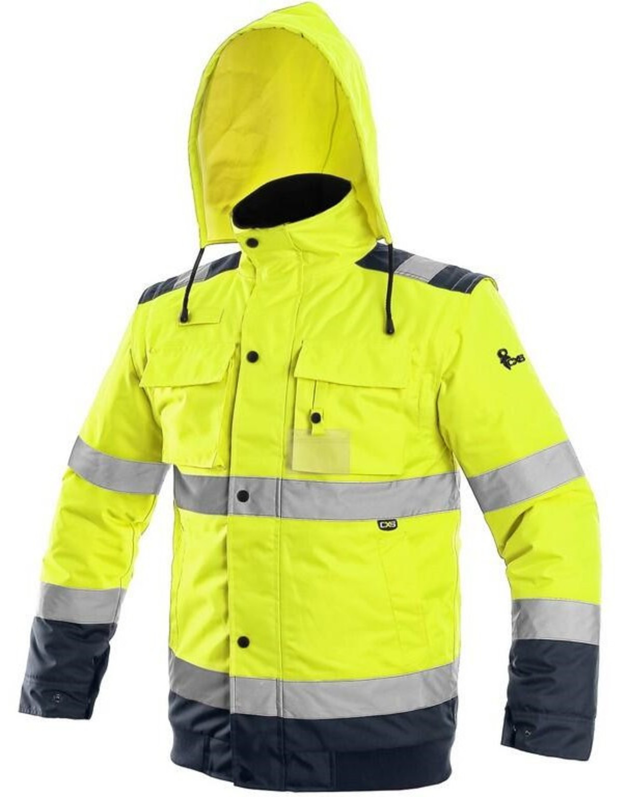 Zimná reflexná bunda CXS Luton 2v1 - veľkosť: 5XL, farba: žltá/navy