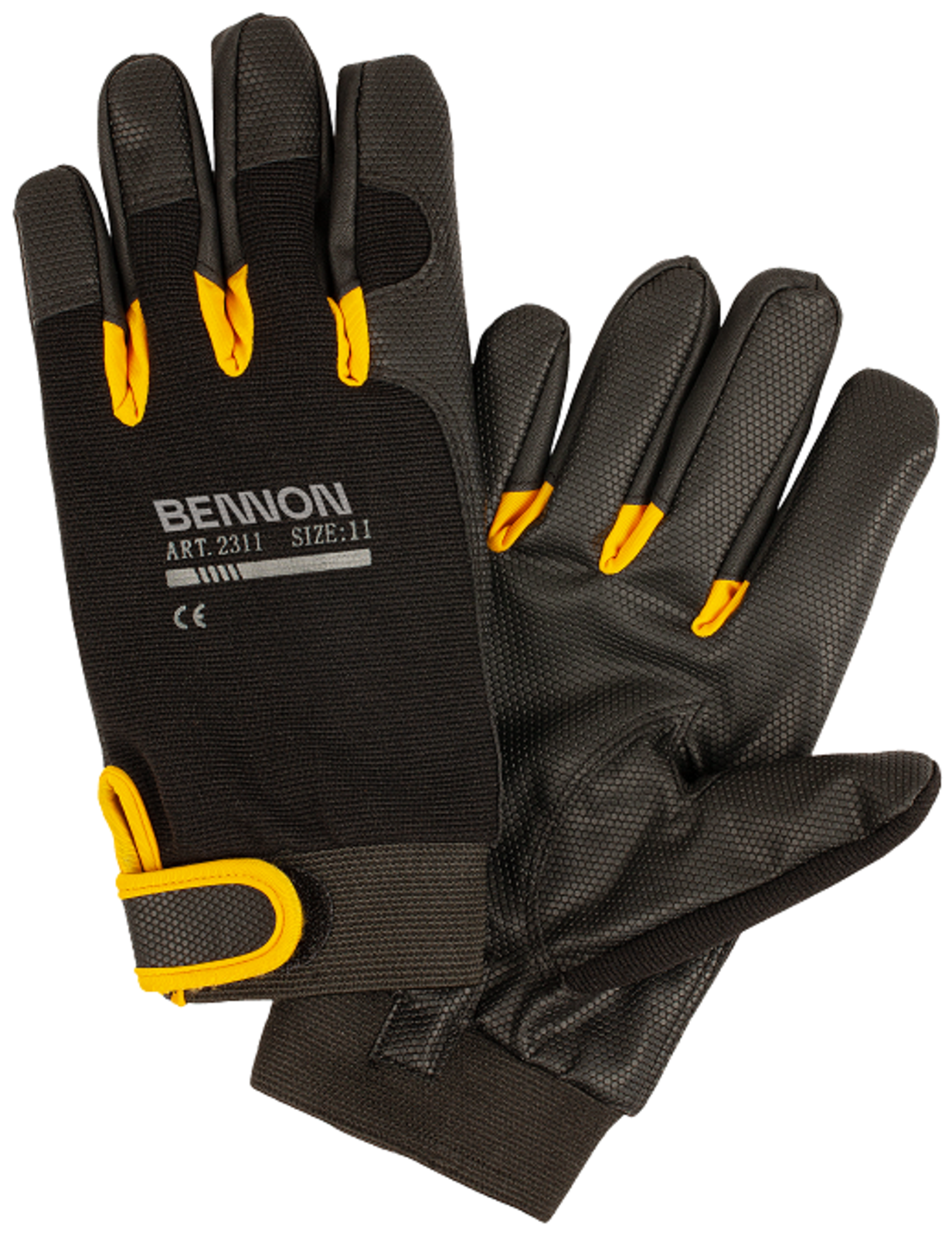 Zimné odolné rukavice Bennon Kalytos WTR - veľkosť: XXL, farba: čierna/žltá