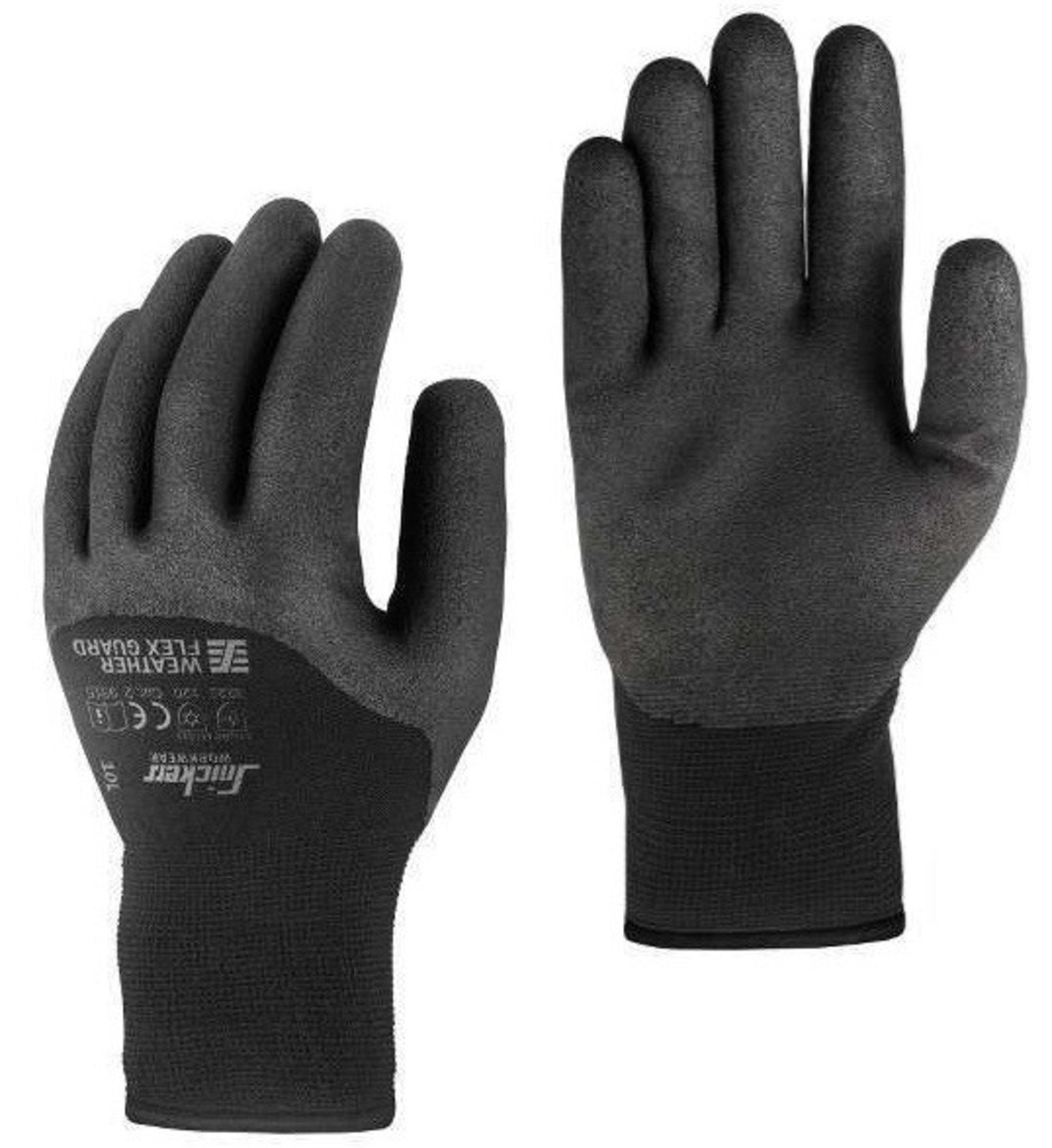Zimné pracovné rukavice Snickers® Weather Flex Guard - veľkosť: 9/L, farba: čierna