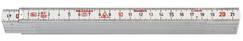 Laminátový skladací meter Hultafors 2m biely (10 lamiel) s nerezovým zakončením